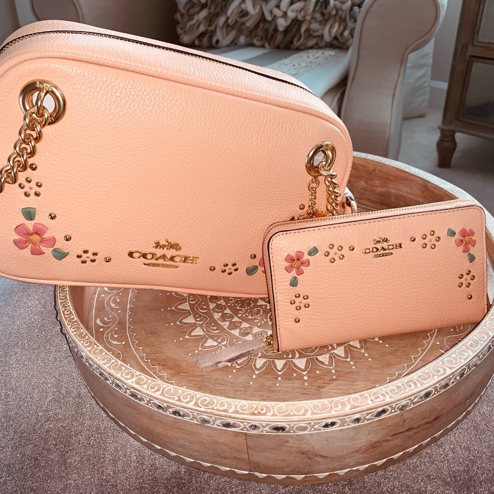 Coach bag and wallet or clutch set